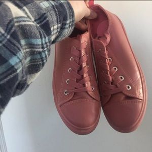 Dark pink shoes